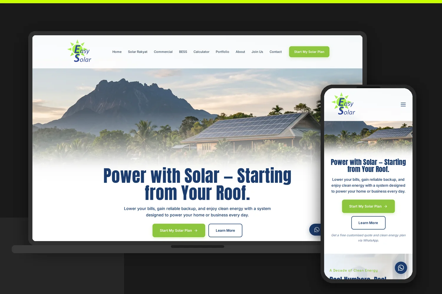 Easy Solar website by Bingo Web Design
