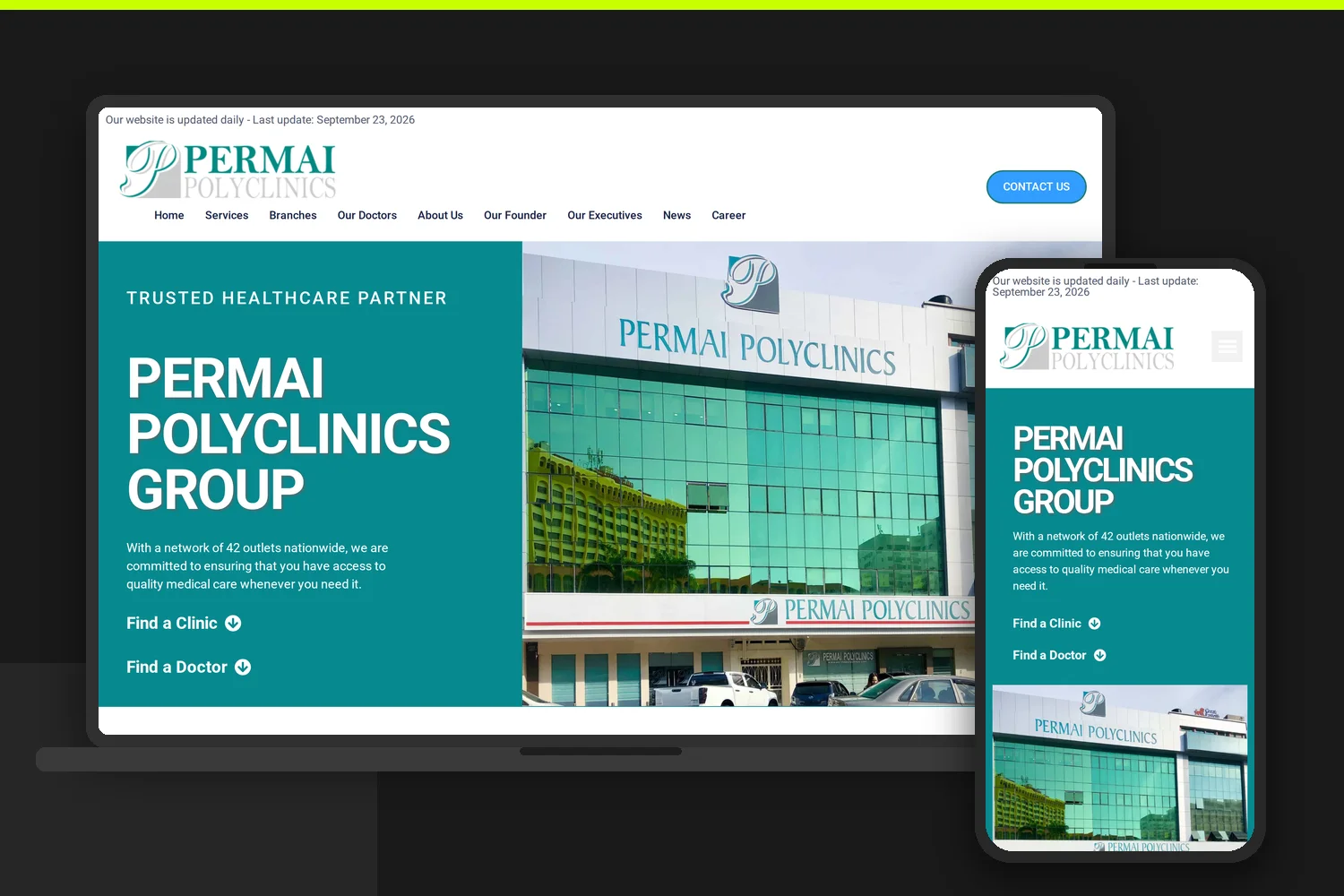 Permai Polyclinics website by Bingo Web Design