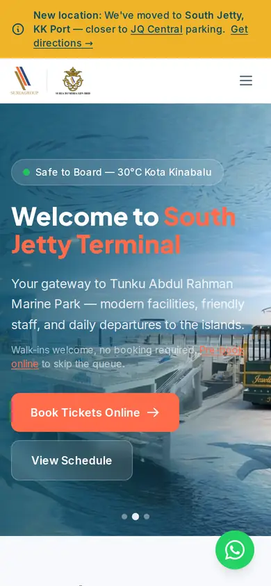 Jesselton Point website on a phone