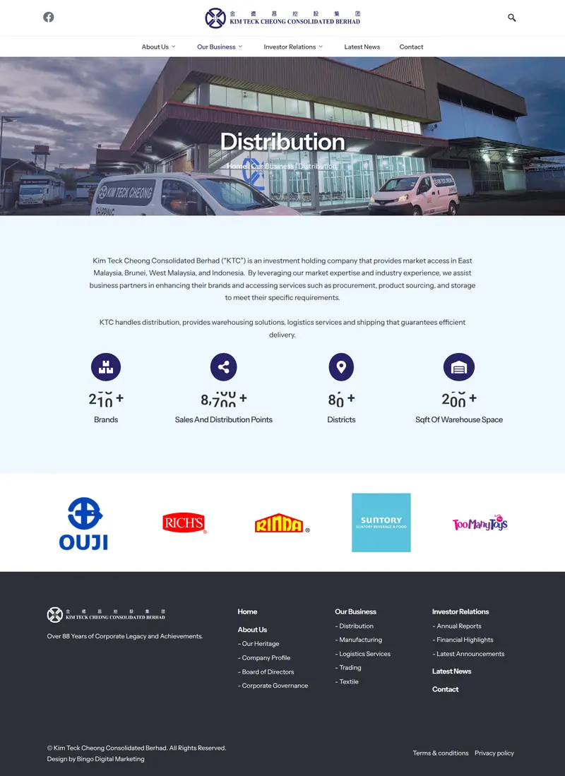 Kim Teck Cheong website: Distribution page