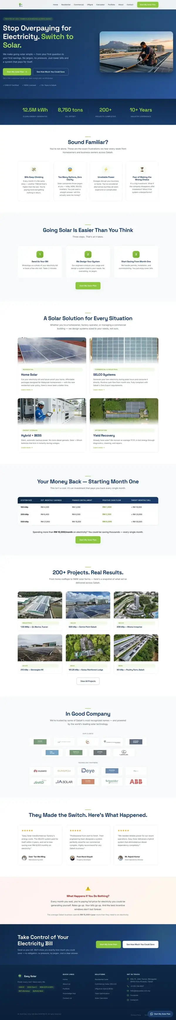 Easy Solar website by Bingo Digital