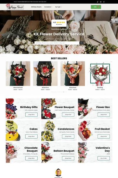 Happy Florist website by Bingo Digital