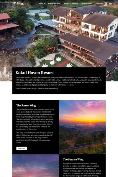 Kokol Haven website by Bingo Digital