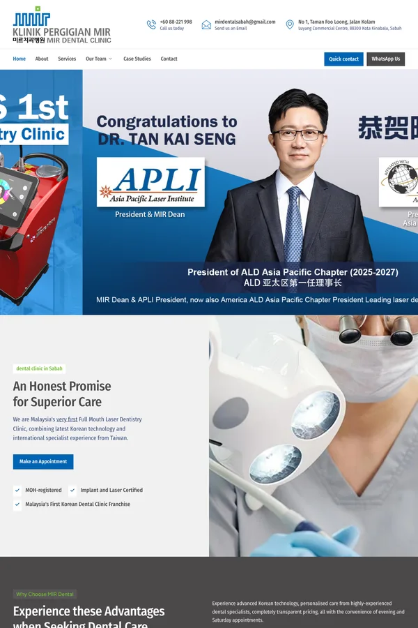 MIR Dental website by Bingo Digital