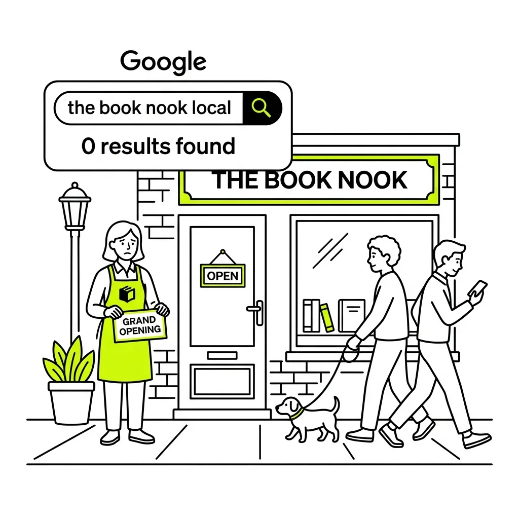 Illustration of a Sabah business invisible on Google search results
